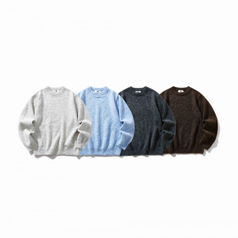 Unisex Oversize-Feinstrickpullover mit Rundhalsausschnitt, gerippten Bündchen und melierter Wollmischung Echo Archiv