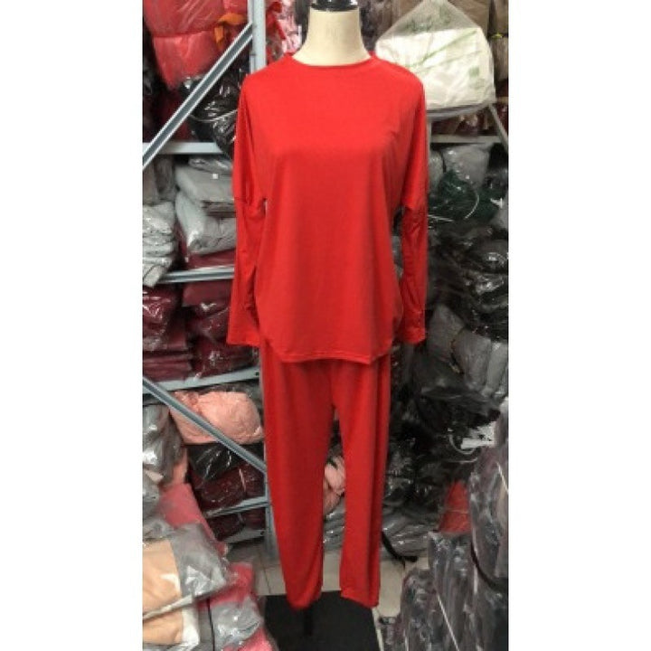 Damen Lässiges Lounge-Set mit Rundhalsausschnitt, Kordelzug-Hose und Bündchen – Élanora