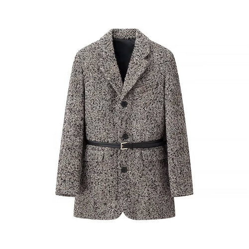 Damen Taillierter Bouclé‑Tweed‑Mantelblazer mit schmalem Taillengürtel Echo Archiv