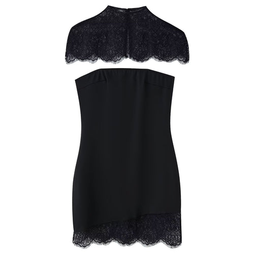 Damen Spitzen-Hängerchenkleid mit elegantem Rückenausschnitt und charmantem Saum Echo Archiv