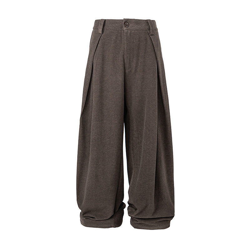 Damen Weite Palazzo-Hose mit hoher Taille, Kellerfalten und umgeschlagenem Saum Echo Archiv