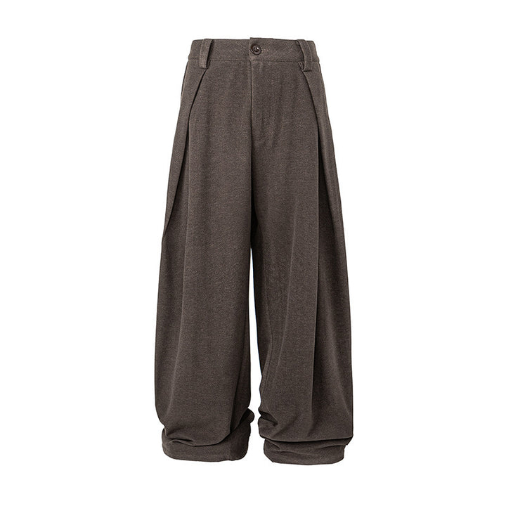 Damen Weite Palazzo-Hose mit hoher Taille, Kellerfalten und umgeschlagenem Saum Echo Archiv