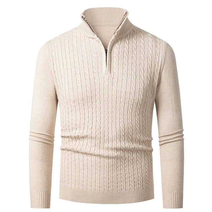 Herren Feinstrickpullover mit modischem Reißverschluss Echoarchiv