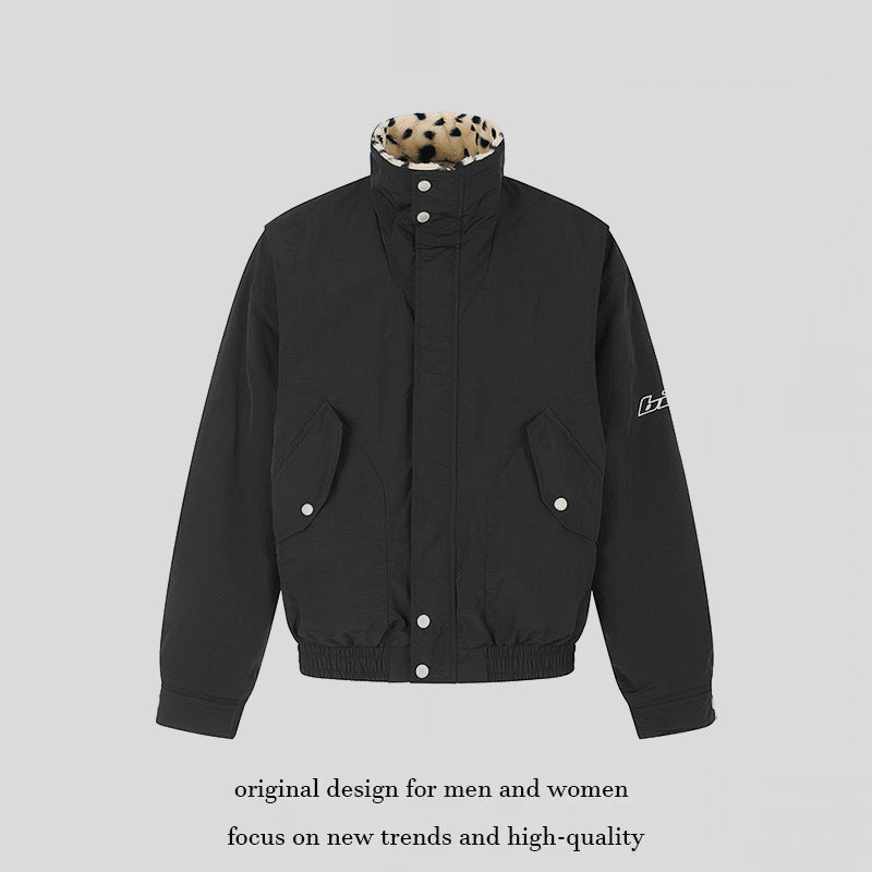 Damen Wattierte Blousonjacke mit Stehkragen und Leo‑Futter Echoarchiv