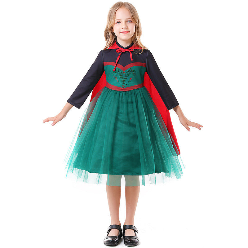 Mädchen Kostüm als zauberhafte Prinzessin mit Tüllrock und Umhang Echo Archiv