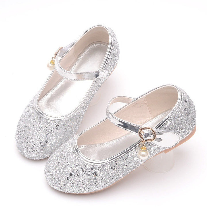 Mädchen Glitzernde Ballerinas mit Riemchen und Perlenapplikation Echo Archiv