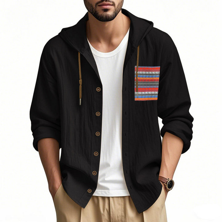 Herren Leichte Freizeitjacke mit Kapuze und stylischer Brusttasche Echoarchiv