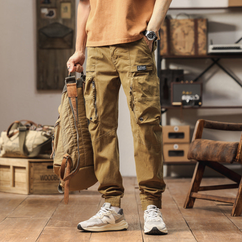 Herren Strapazierfähige Canvas-Cargohose im taktischen Look mit Kniepaneelen, Mehrfachtaschen und elastischem Knöchelabschluss Echo Archiv