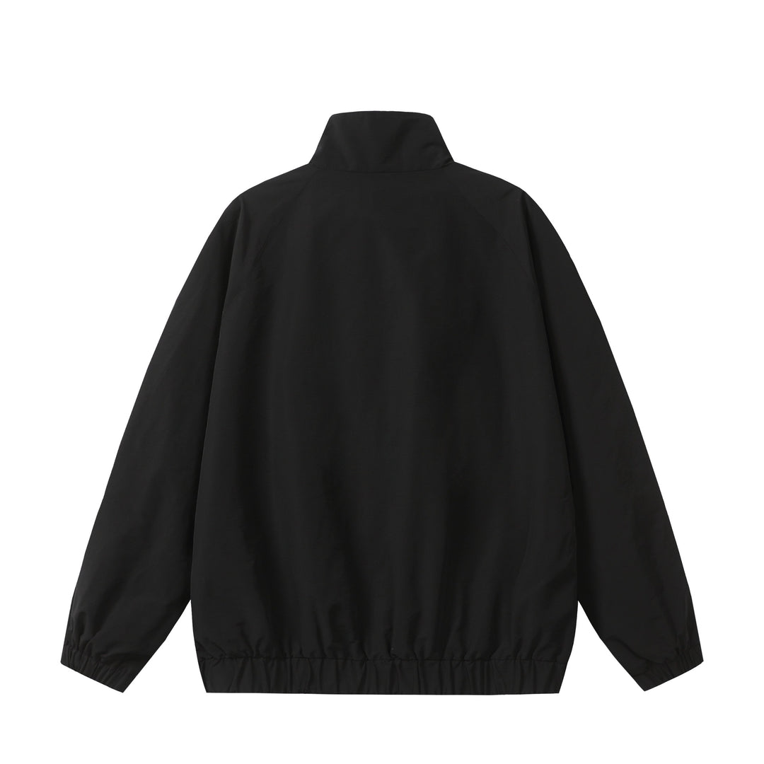 Unisex Sportive Colorblock-Trackjacke mit Stehkragen und durchgehendem Reißverschluss Echoarchiv