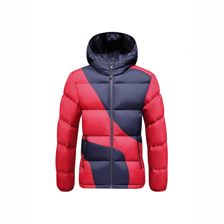 Herren Steppjacke mit kontrastreichen Paneelen, Kapuze und thermischer Synthetikfüllung – Taviero