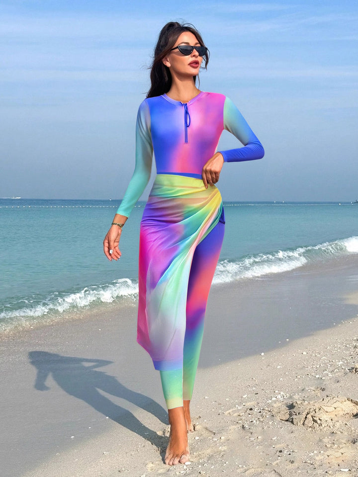 Damen modischer Langarm-Surfsuit mit Wickeloptik Echo Archiv