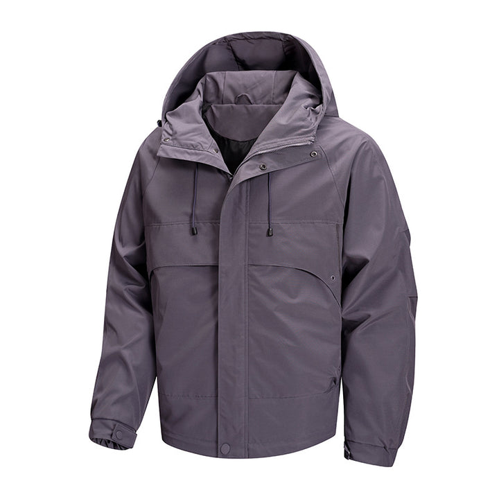 Herren urbane Allwetter-Hybridjacke mit gesteppter Innenseite, verstellbarer Kapuze und verdeckten Reißverschlusstaschen – Taviero