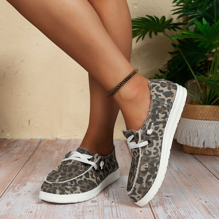 Damen nan Segeltuch-Mokassin-Sneaker mit elastischer Schnürung gepolstertem Komfortfußbett und profilierter Gummisohle Echo Archiv