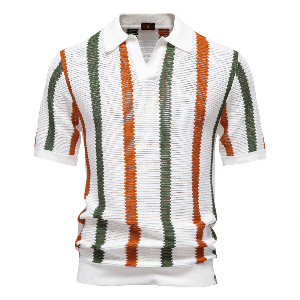 Herren Polo-Shirt mit modernem Textilmuster Echoarchiv