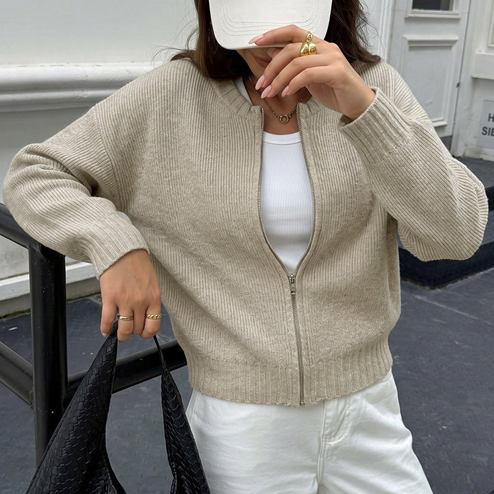 Damen Lässige Strickjacke mit chemischem Reißverschluss Echo Archiv