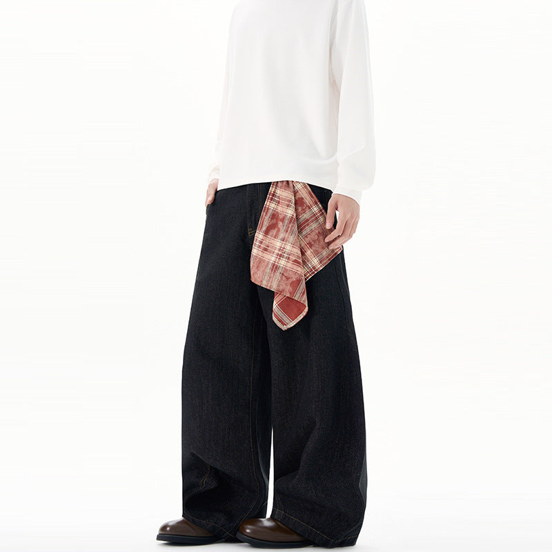 Damen Extraweite Palazzo-Jeans aus schwerem Denim mit bodenlangem weitem Bein Echo Archiv