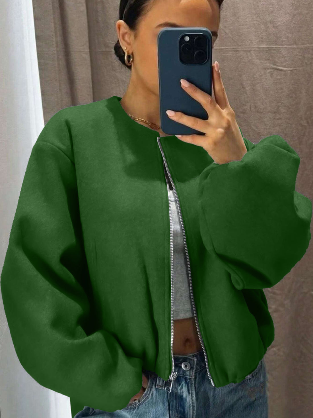 Damen Sportliche Bomberjacke Echo Archiv