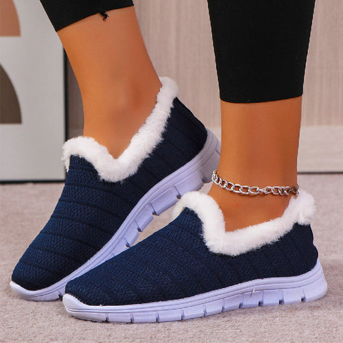 Damen Fleecegefütterte Strick-Slipper-Sneaker mit flexibler EVA-Sohle Echoarchiv