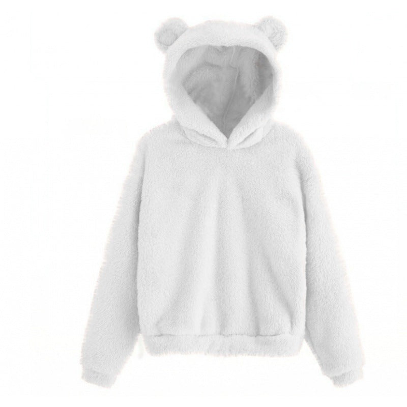 Damen Kuscheliger Teddy-Fleece-Hoodie mit Bärenohren und Oversize-Passform Echo Archiv