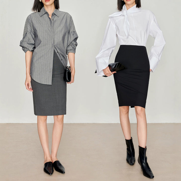 Damen Modische Hemdbluse mit großzügigen Ärmeln Echoarchiv