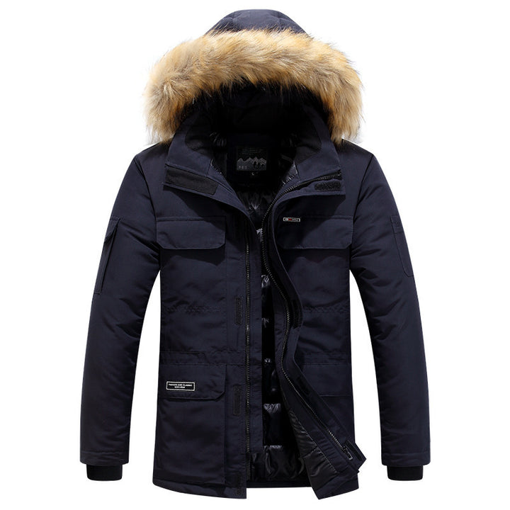 Herren Winterparka mit Kapuze, Kunstfellbesatz und multifunktionalen Außentaschen Echoarchiv