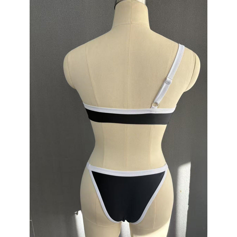Damen Einseitiger Bikini mit modischem Kontrast und sportlichem Design Echo Archiv