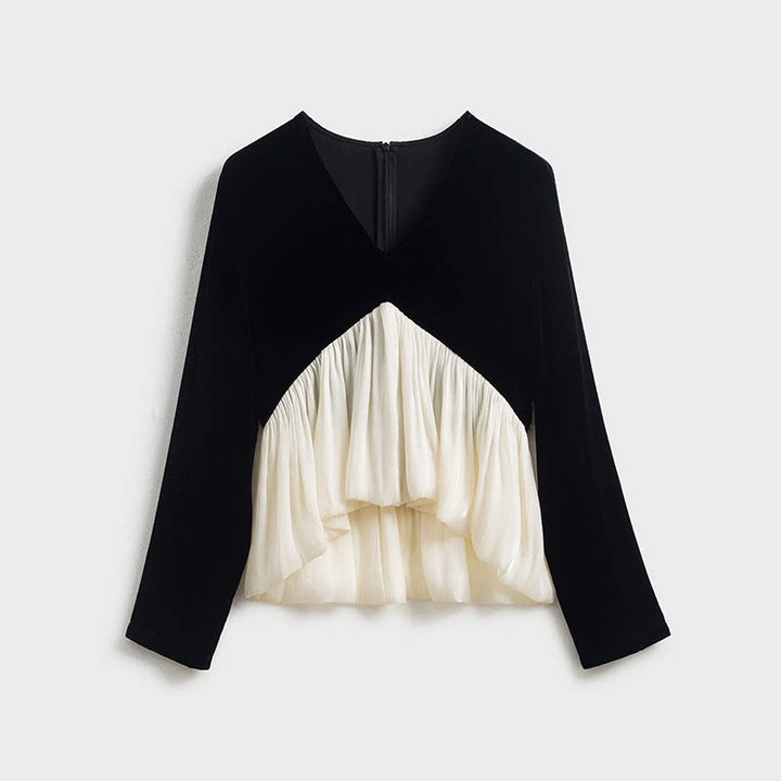 Damen Elegante Bluse mit Drapierung Echoarchiv