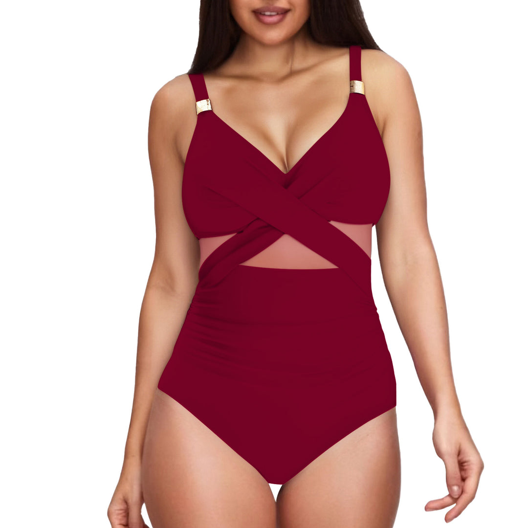 Damen Eleganter Einteiler mit transparenter Einsätzen Echo Archiv