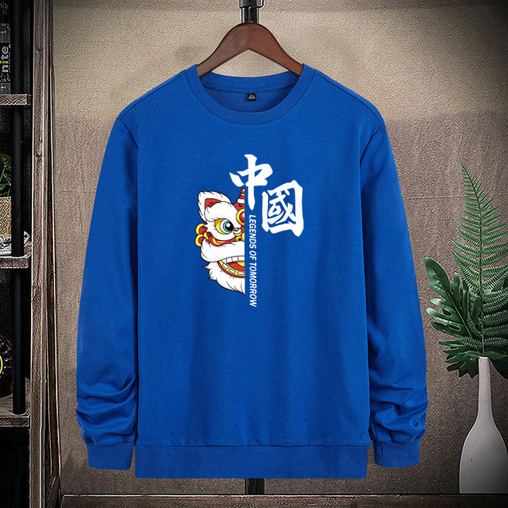 Herren Sweatshirt mit traditionellem Löwentanz‑Motiv und Rundhalsausschnitt Echo Archiv