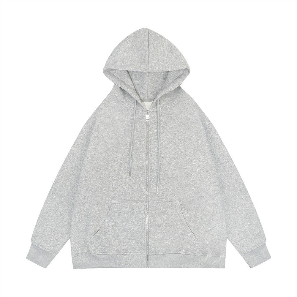 Unisex nan lässige Kapuzenjacke mit robustem Metall-Reißverschluss doppellagiger Kapuze und tiefen Känguru-Eingrifftaschen Echo Archiv