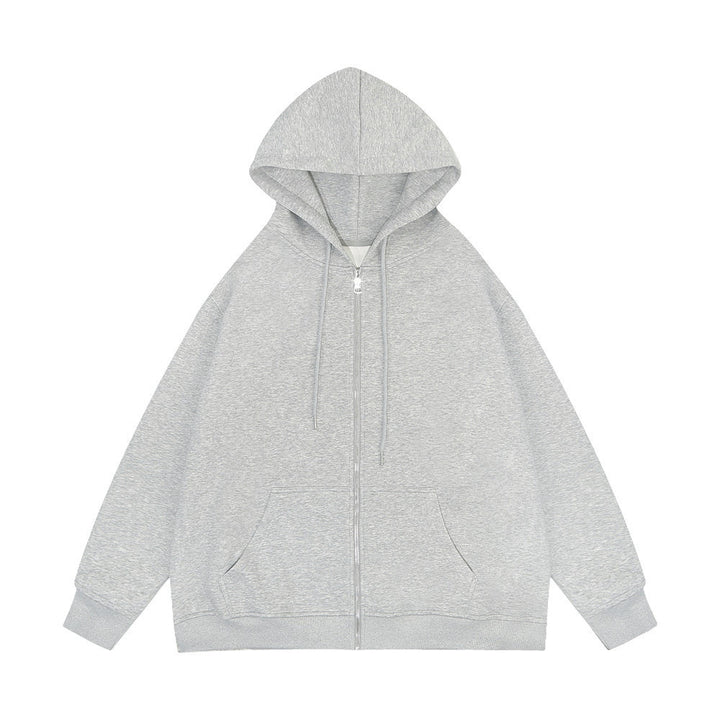 Unisex nan lässige Kapuzenjacke mit robustem Metall-Reißverschluss doppellagiger Kapuze und tiefen Känguru-Eingrifftaschen Echo Archiv