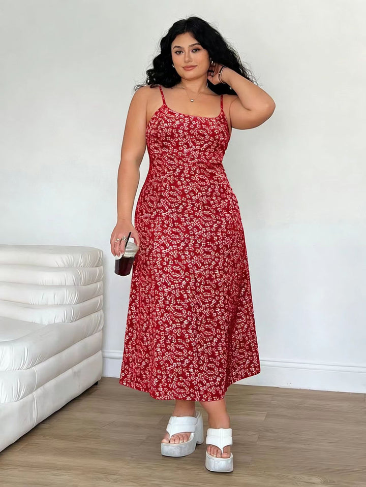 Damen Maxikleid mit feinem Blumenmuster und verstellbaren Spaghettiträgern Echo Archiv