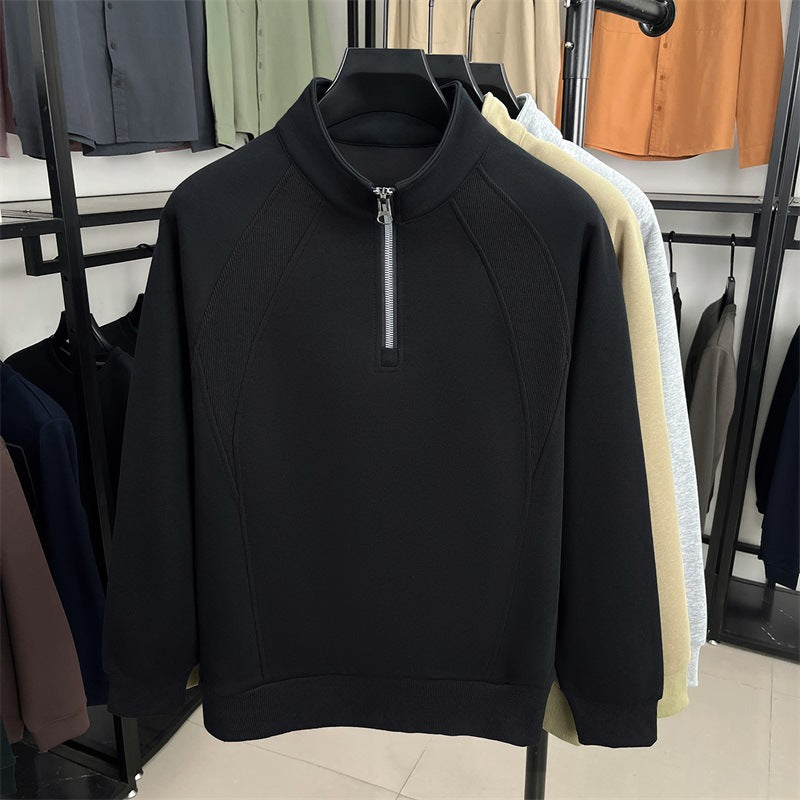 Herren modischer Pullover mit Stehkragen und Reißverschluss Echoarchiv