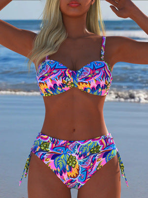 Damen Balconette Bikini mit floralem Design und verstellbaren Trägern Echo Archiv