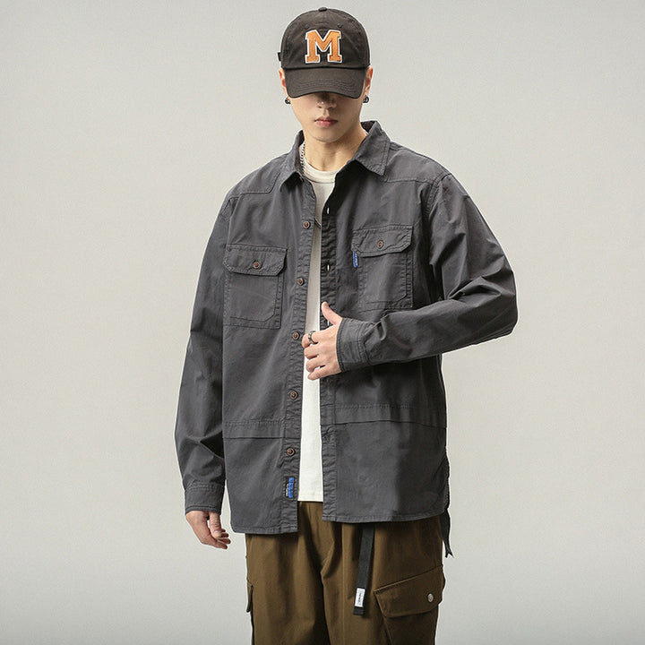 Herren lässige Utility-Jacke mit praktischen Taschen Echoarchiv