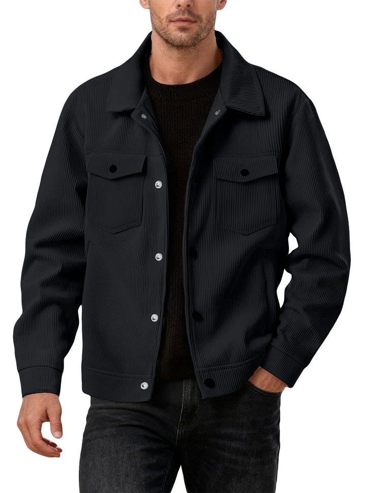 Herren nan Cordjacke im klassischen Arbeiterjacken-Schnitt mit Druckknöpfen und Brusttaschen Echo Archiv