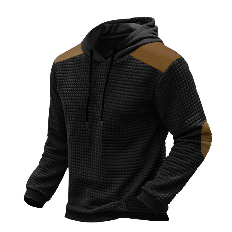 Herren strukturierter Kapuzenpullover mit Kontrastdetails Echoarchiv