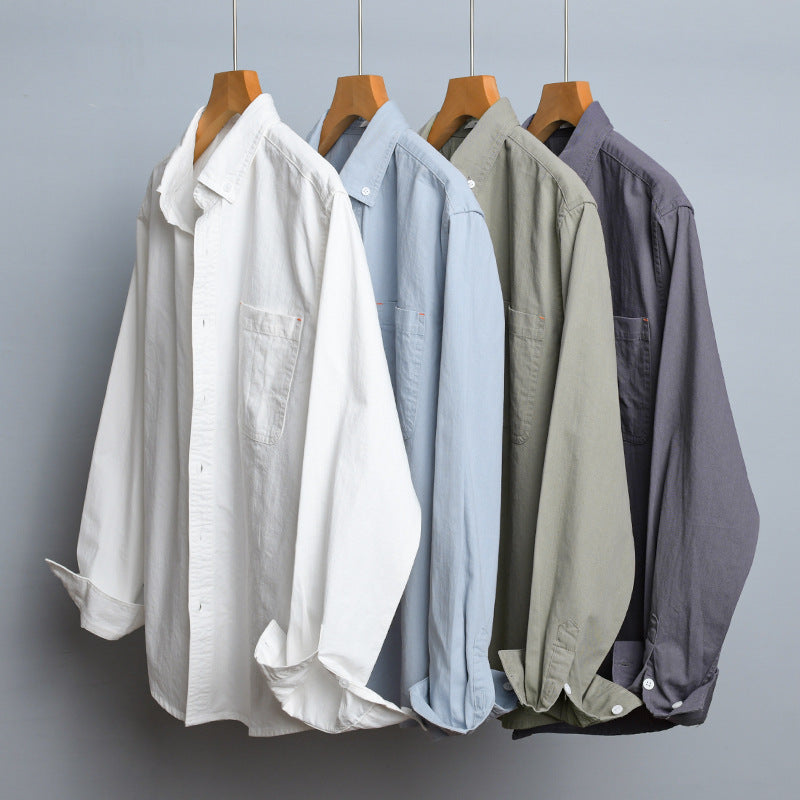 Herren Leichtes Baumwoll-Overshirt im Hemdjacken-Stil mit Brusttasche und Button-Down-Kragen Echoarchiv