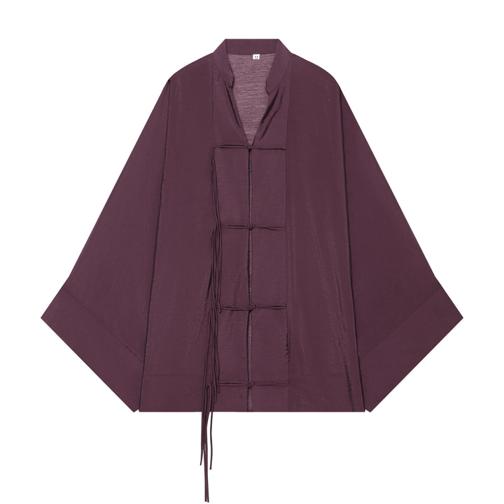 Damen Kimono-Capejacke mit Chinaknopfverschluss und langen Quasten Echo Archiv