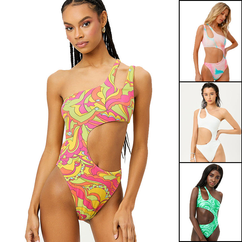 Damen Einteiliger Badeanzug mit innovativem Cut-Out und asymmetrischem Design Echo Archiv