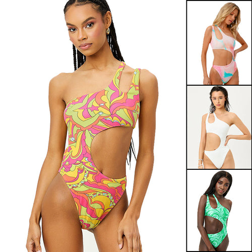 Damen Einteiliger Badeanzug mit innovativem Cut-Out und asymmetrischem Design Echo Archiv