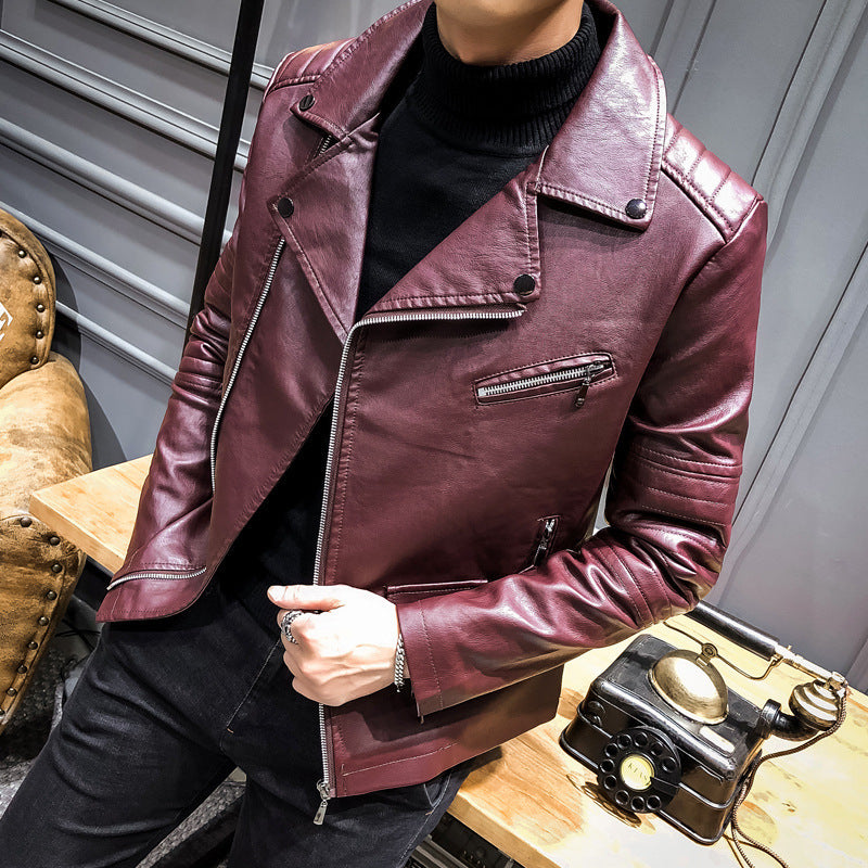 Herren Stilvolle Kunstleder-Bikerjacke Echo Archiv