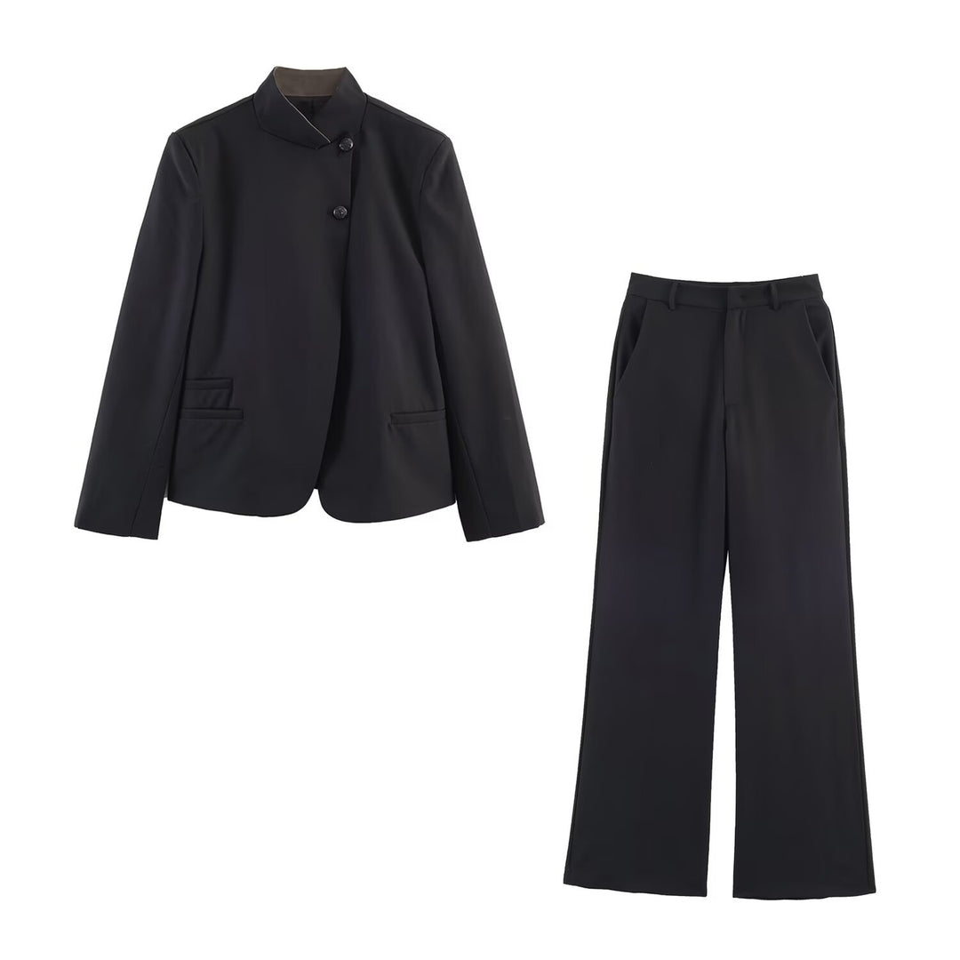 Damen Weite Tailored-Hose mit hoher Taille, Bügelfalte und Eingrifftaschen Echo Archiv