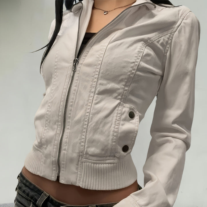 Damen leichte Übergangsjacke mit strukturiertem Design Echoarchiv