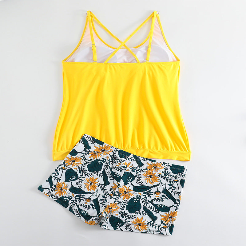 Damen Tankini-Set mit floralem Rock und eleganter Raffung Echo Archiv
