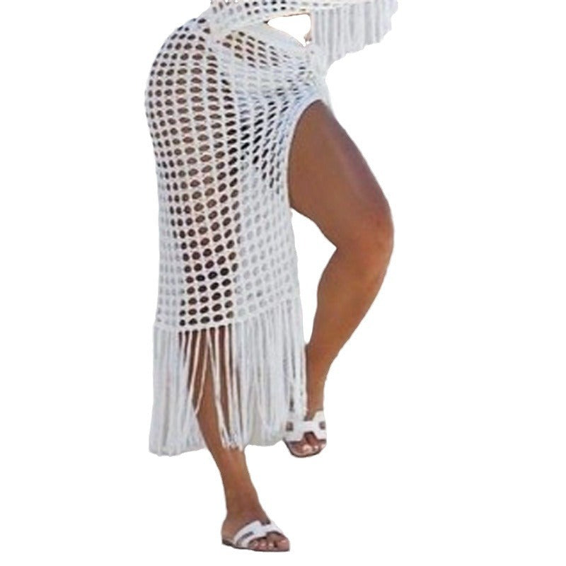 Damen eleganter Häkel-Strandsarong mit fransigem Abschluss Echo Archiv