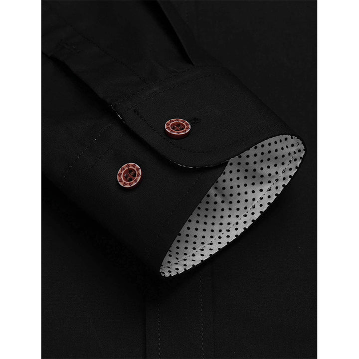 Herren elegantes Langarmhemd mit Kontrastdetails Echoarchiv