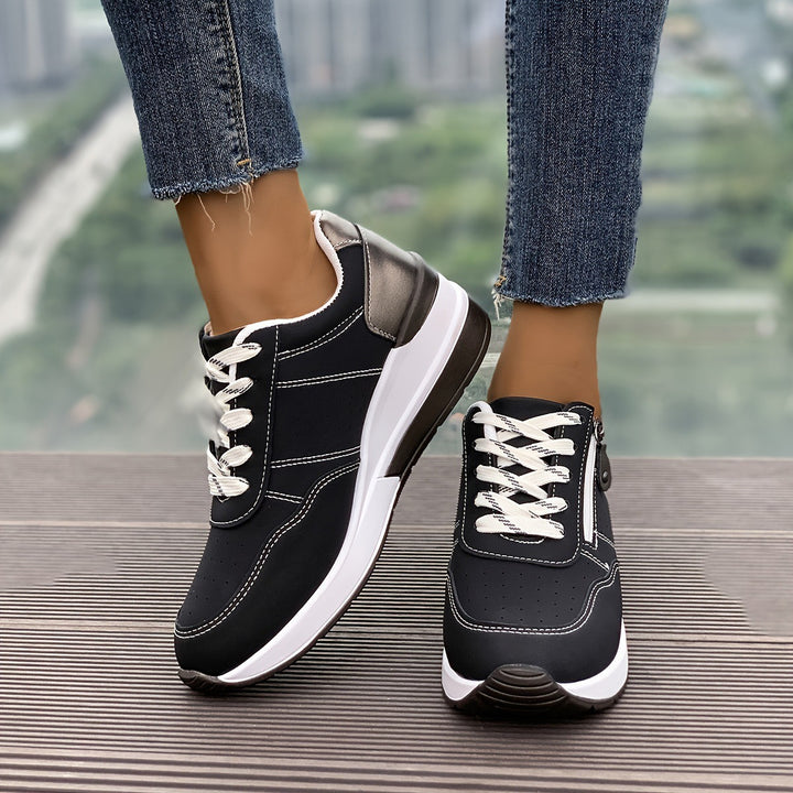 Damen Komfort-Keil-Sneaker mit seitlichem Zipper und dämpfender Plateau-Sohle Echo Archiv