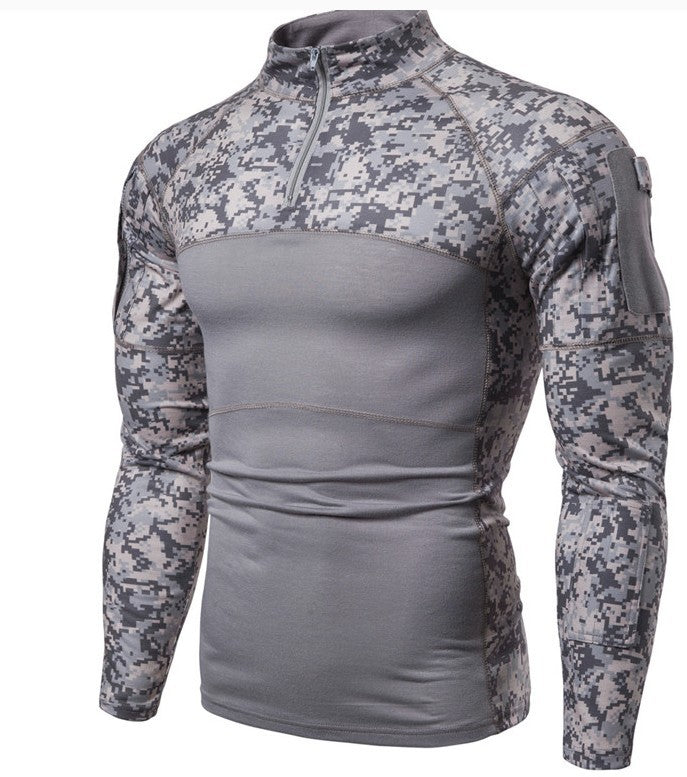 Herren Funktionales Langarmshirt im sportlichen Design mit Stehkragen und Reißverschluss Echoarchiv