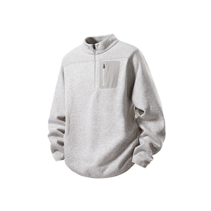 Herren Halbzip-Fleecepullover mit Brustreißverschlusstasche und Stehkragen Echo Archiv
